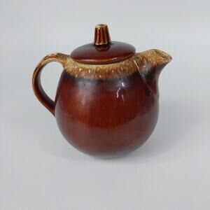 Vintage Hull USA Brown Drip‎ Glaze Teapot~1970's Pottery~Ovenproof